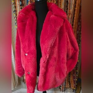 Forever 21 Red Faux Fur Jacket